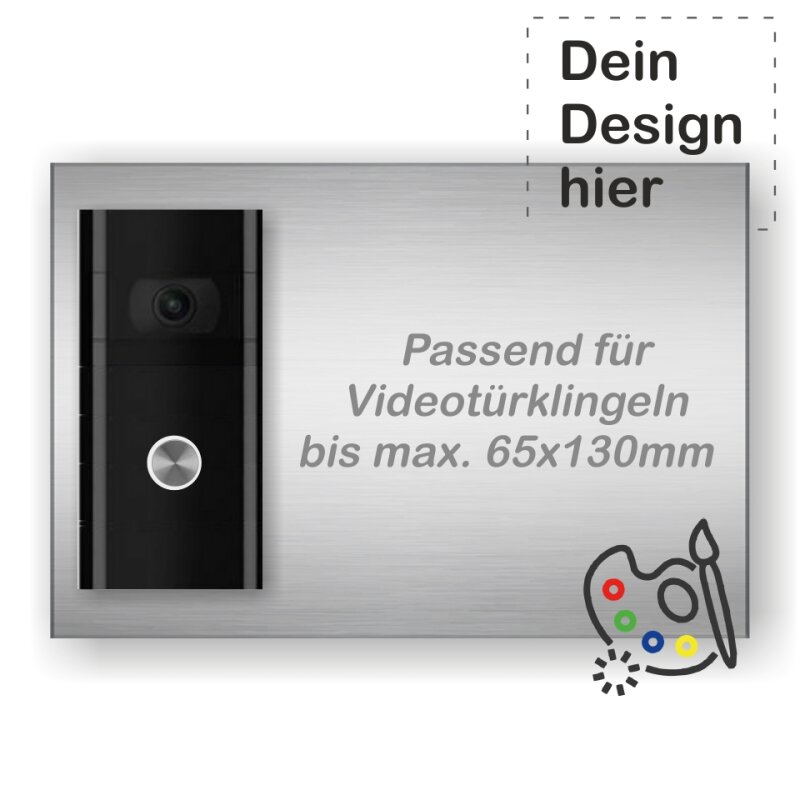 modernes edelstahl schild für Videotürklingeln mit personalisierter Beschriftung