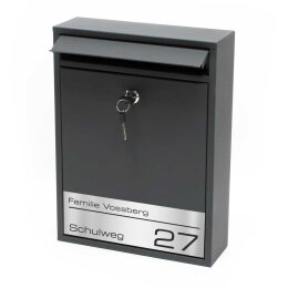 Design Briefkasten personalisiert mit Name RAL 7016...